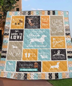 Feel Safe At Night Sleep With A Dachshund Quilt Blanket for Dog Lovers