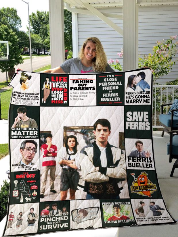 Ferris Bueller's Day Off Collection Save Ferris Quilt Blanket for Movie Buffs