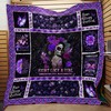 Fibromyalgia Awareness Fight Like a Girl Quilt Blanket with Iconic Quote and Comfortable Material
