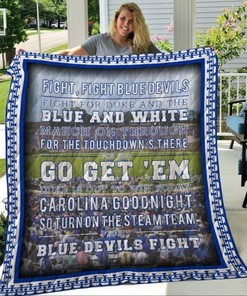 Fight Fight Blue Devils Ncaa Depaul Blue Demons Quilt Bedding Set with Collected Collection Quilt Blanket