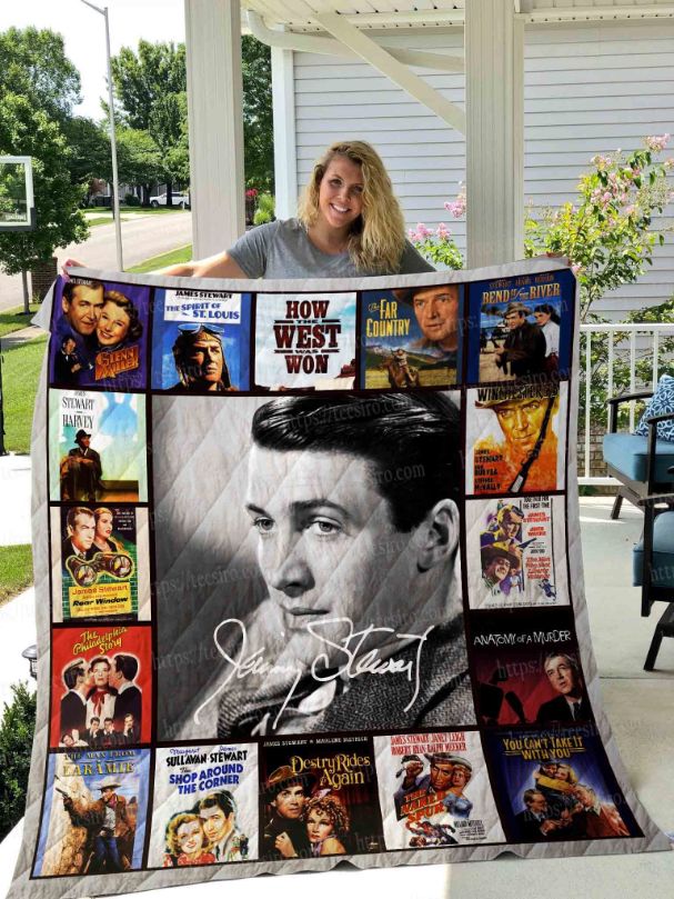 Film Of James Stewart Collection Quilt Bedding Set - Celebrating The Best Of James Stewart's Movies