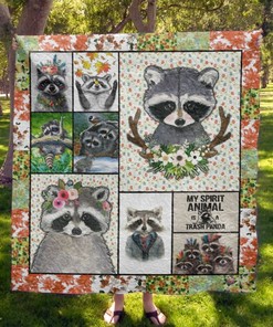 Find Your Spirit Animal With My Spirit Animal Is A Raccoon Quilt Blanket