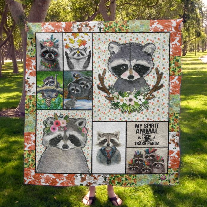 Find Your Spirit Animal With My Spirit Animal Is A Raccoon Quilt Blanket