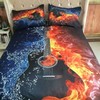 Fire And Water Guitars Bedding Set Throw Twin Queen King Size Quilt Blanket - Add Some Heat To Your Sleeping Sanctuary