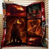 Fire Wolves Quilt Blanket - Blaze Of Glory Fire Wolves