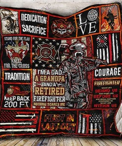 Firefighter Grandpa Dad What Lies Behind Us Firefighter Quilt Bedding Set