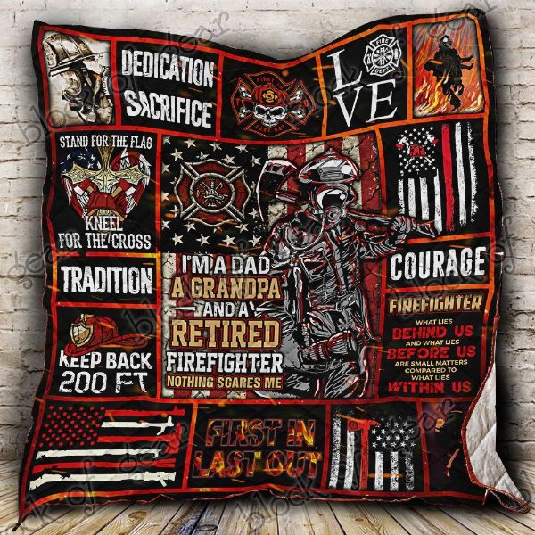 Firefighter Grandpa Dad What Lies Behind Us Firefighter Quilt Bedding Set