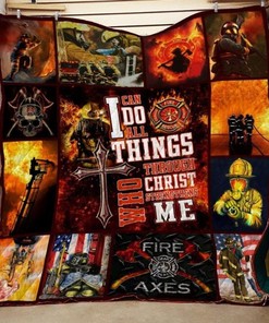 Firefighter Quilt Blanket - Christ's Strengthens