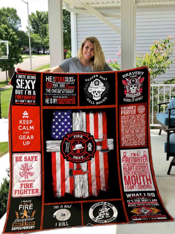 Firefighter Quilt Blanket - Keep Calm And Gear Up