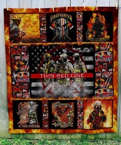 Firefighter Thin Red Line Full Size Quilt Bed Set