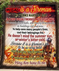 Fireman Theme In A Very Special Firehouse Not Too Far Away Quilt Blanket Bed Set for Fans