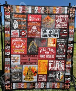 Fireman's Humor Quilt Bedding Set - I Am Not Allowed In Hell