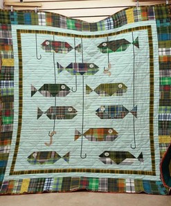 Fishing Camo Pattern Fishing Quilt Blanket For The Avid Fisher