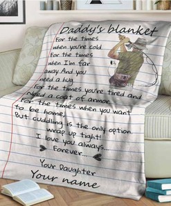 Fishing Dad Gifts- Daddy's Fishing Personalized Quilt Bedding Set for Father From Daughter Birthday.