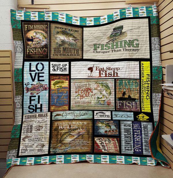 Fishing On Lake Quilt Bedding Set - For The Lake House