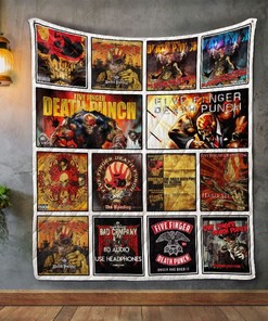 Five Finger Death Punch Heavy Meatal Album Quilt Blanket