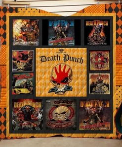 Five Finger Death Punch Vintage Quilt Blanket - A Must-Have for Metalheads