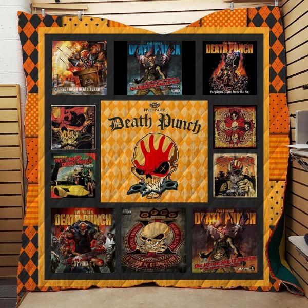 Five Finger Death Punch Vintage Quilt Blanket - A Must-Have for Metalheads
