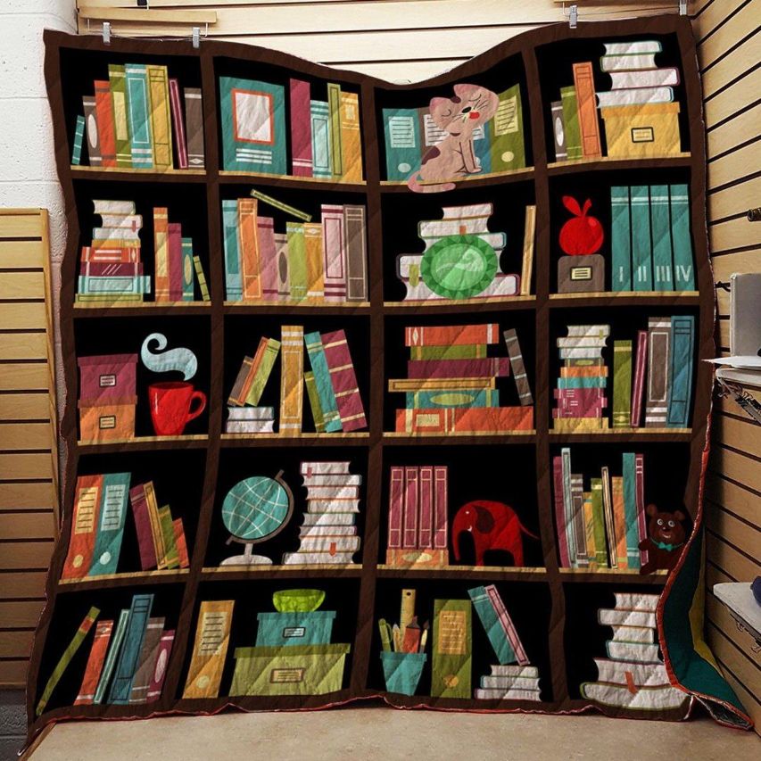 Flat Bookshelf 3D Customized Reading Inspired Quilt Bedding Set