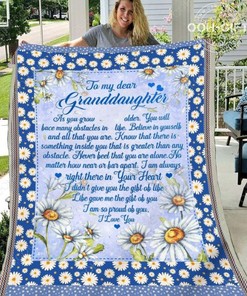 Fleece Quilt Bedding Set- To My Granddaughter Family Blanket.