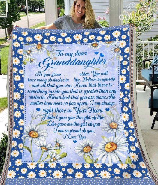Fleece Quilt Bedding Set- To My Granddaughter Family Blanket.