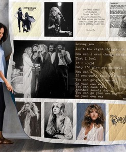 Fleetwood Mac Song Lyrics Combined Quilt Bedding Set for Music Enthusiasts