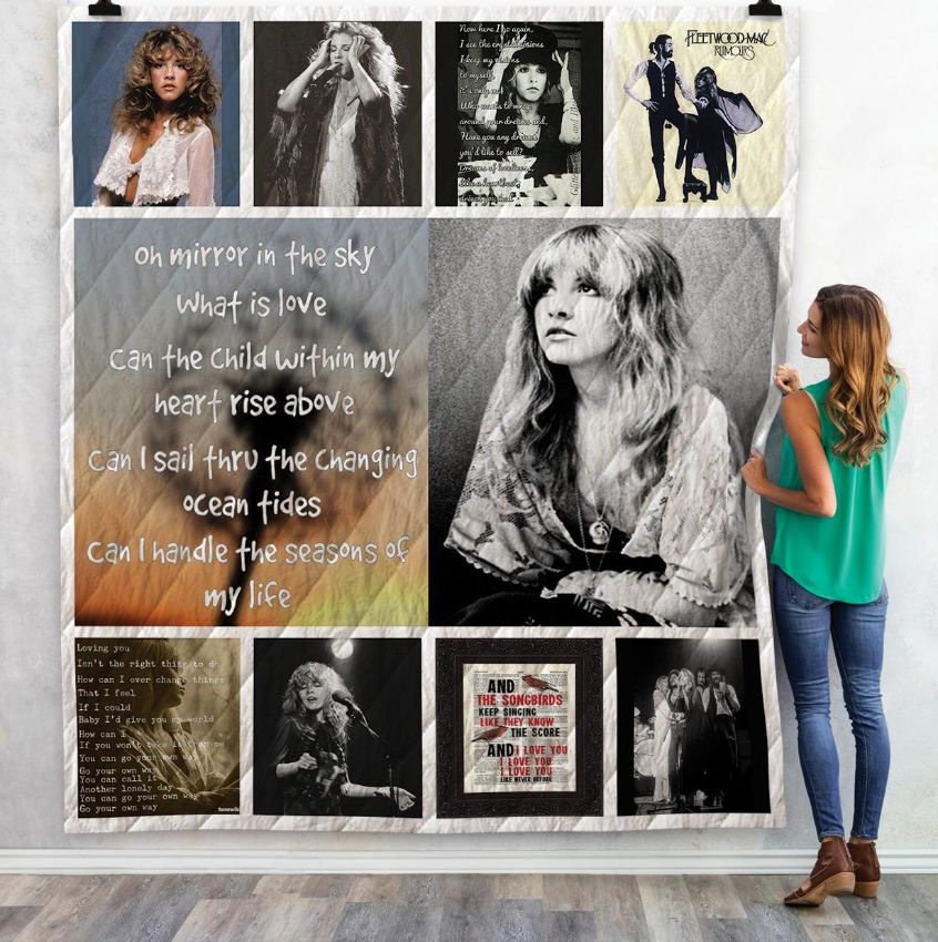 Fleetwood Mac Song Lyrics Quilt Blanket 01 - Cozy up with this Fleetwood Mac Song Lyrics quilt blanket
