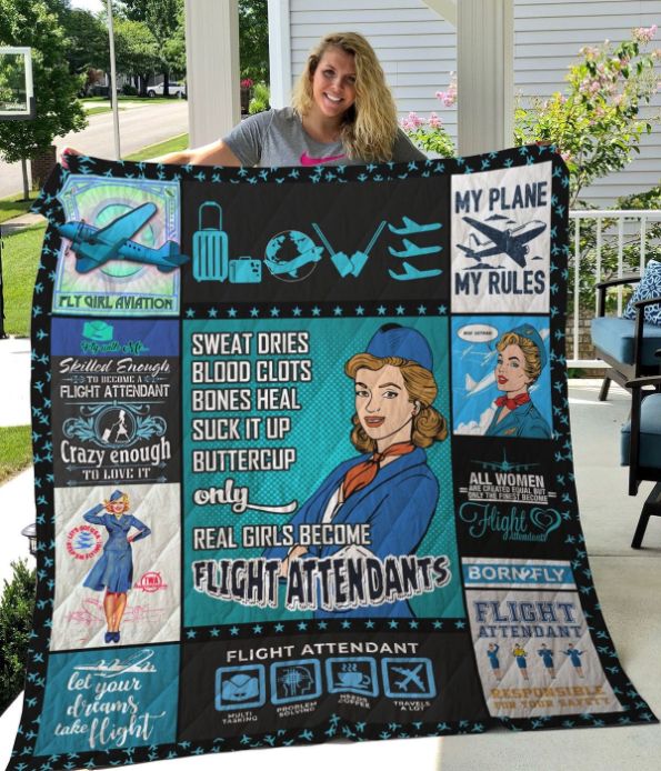 Flight Attendant Let Your Dreams Take Flight Quilt Blanket for Travel Lovers