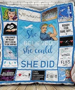 Flight Attendants I Followed My Heart Quilt Blanket - Perfect Gifts for Flight Attendants