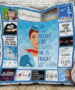 Flight Attendants Quotes Quilt Blanket with Quilt Bedding Set, Great Gift for Flight Attendants