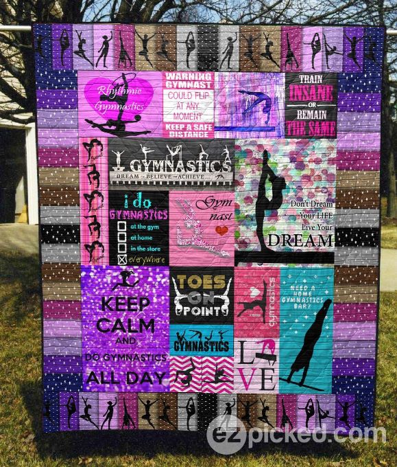 Flip, Twist, And Tumble With Gymnast Quilt Blanket