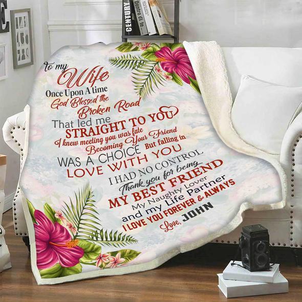 Floral Personalized To My Wife My Life Partner Quilt Bedding Set for Wife From Husband