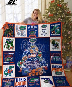 Florida Gators Christmas Tree Quilt Blanket - Perfect Gifts for Sports Fans