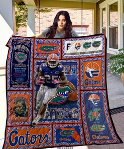 Florida Gators Quilt Blanket LC48 with College Football Team Logo and Colors