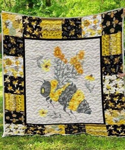 Flower And Bee Pattern Bee Quilt Blanket with Cute Bed Set Twin