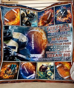 Football Family Rules Play Hard Great Customized Gifts For Birthday Christmas Thanksgiving Quilt Bedding Set