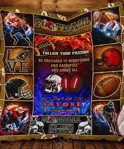 Football Life Follow Your Passion Quilt Bedding Set for Sports Enthusiasts