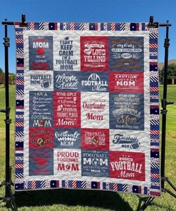 Football Mom Quilt Blanket for Football Fan Mothers