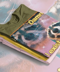 For Existential Jokes and Possum Lovers only: DAMN I EXIST Opossums Meme Shirt