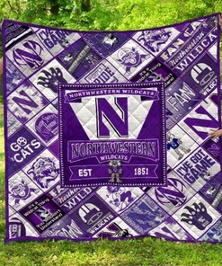 For Fans Ncaa Northwestern Wildcats Loved Quilt Bedding Set Vintage