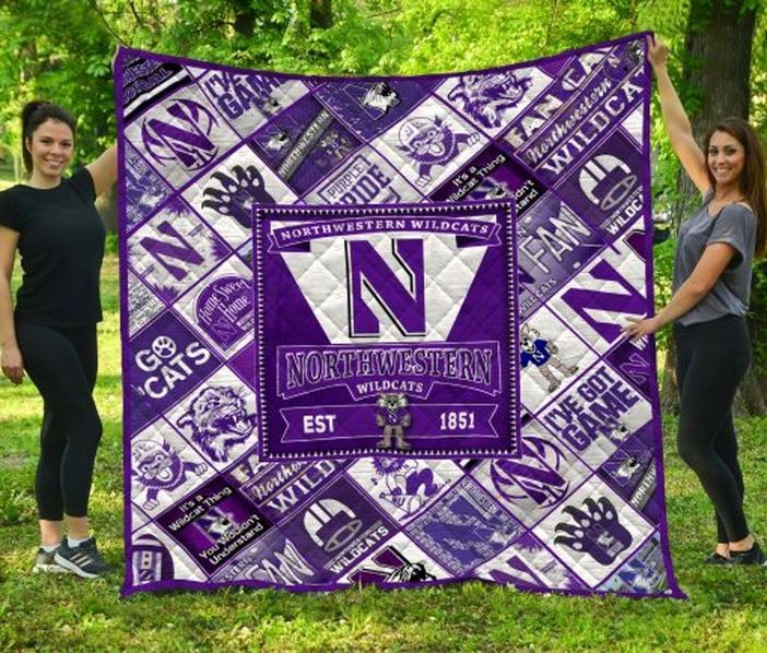 For Fans Ncaa Northwestern Wildcats Loved Quilt Bedding Set Vintage