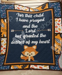 For This Child I Have Prayed Fox Quilt Blanket for Loved Ones