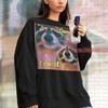 For existentialists only! DAMN I EXIST Possum Sweatshirt with Raccoon Tanuki and Eat Trash Possum