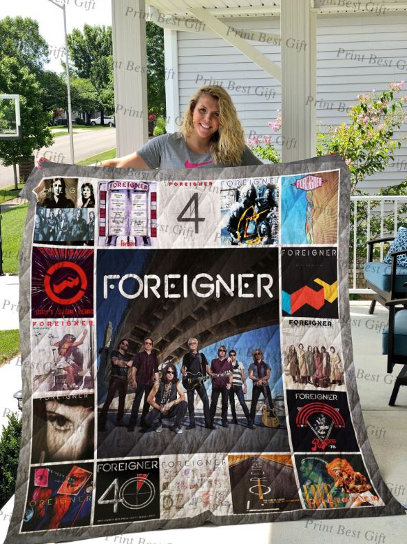 Foreigner Band Albums Co Poster Quilt Bedding Set, Celebrating the Classic Rock Band