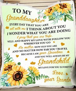 Forever Love Sunflower Blanket For Granddaughter from Grandma