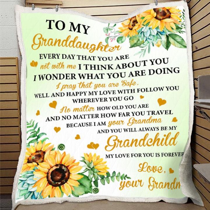 Forever Love Sunflower Blanket For Granddaughter from Grandma