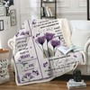 Forever and Always with Mom â€“ Personalized Fleece Blanket with Purple Flower Butterfly