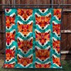 Fox Art Quilt Bedding Set with Vintage Touch