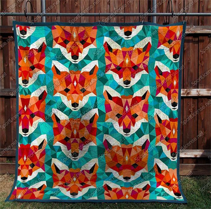 Fox Art Quilt Bedding Set with Vintage Touch
