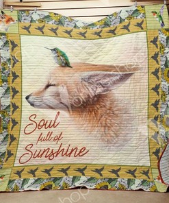 Fox Hummingbird Quilt Bedding Set, Perfect for Nature Lovers